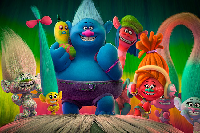 Papel pintado vinilo infantil trolls